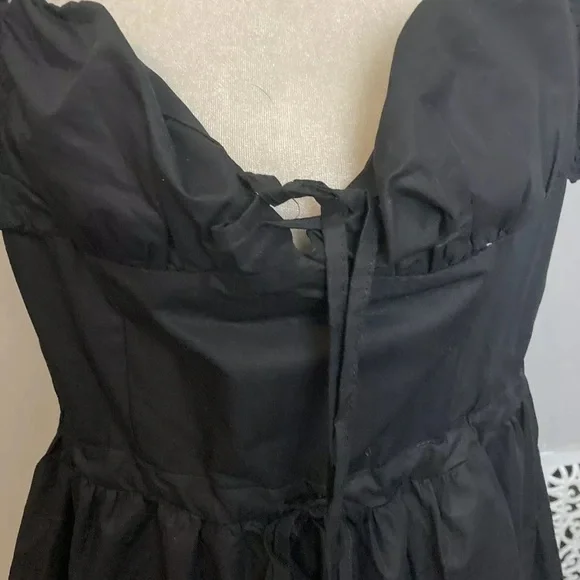 4-27 LTT dress black mini off shoulder sexy party 24 ruffle goth - Picture 5 of 7